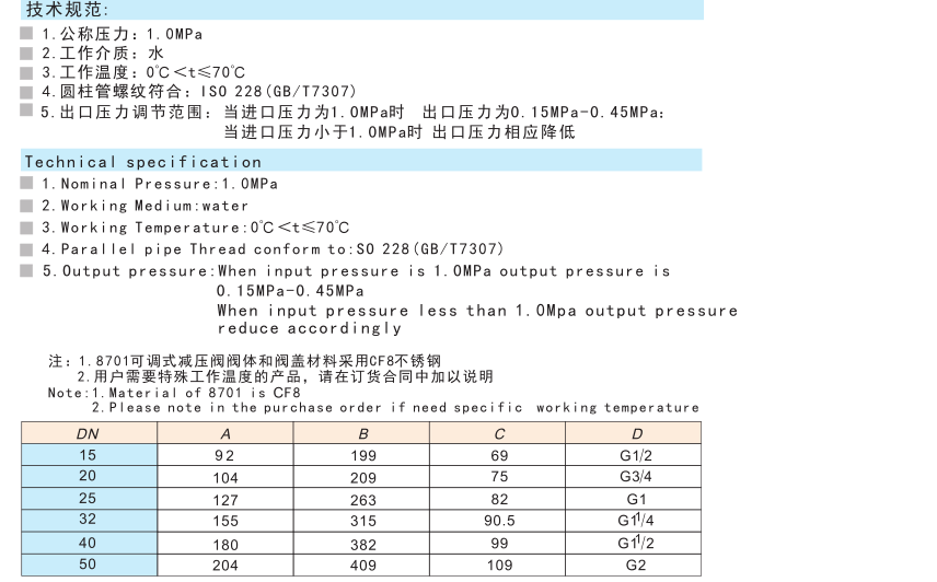 8701可調(diào)式減壓閥